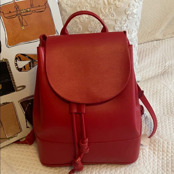 Zara Handbags - NWT Zara Faux leather red Back pack